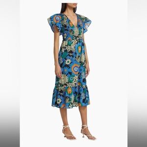 Rails Clementine Cotton Floral Midi-Dress in Azul Wildflower